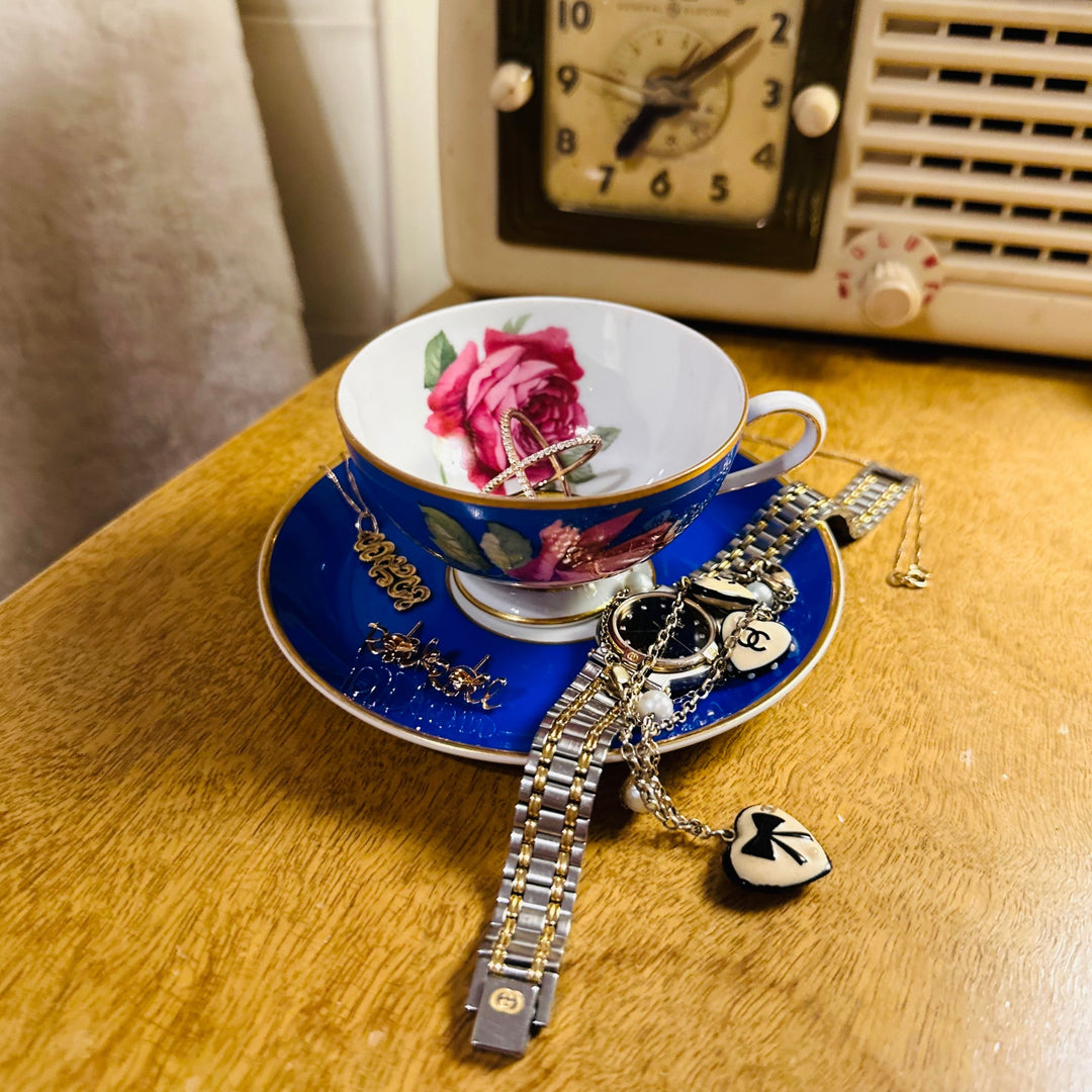 Antique Hand Painted Demitasse Cup Saucer