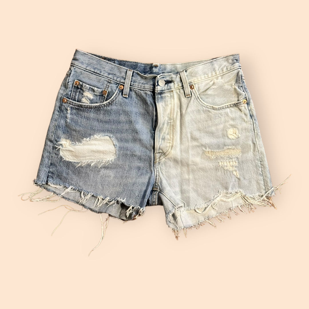 Levi's Distressed Two Tone Cutoff Shorts