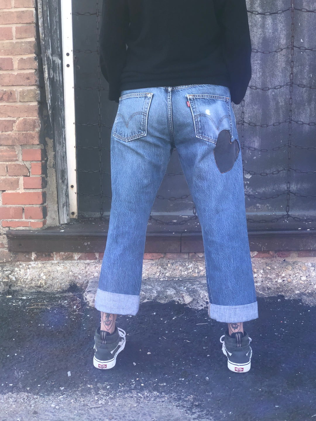 Vintage Distressed Levi’s Jeans With Handmade Patches