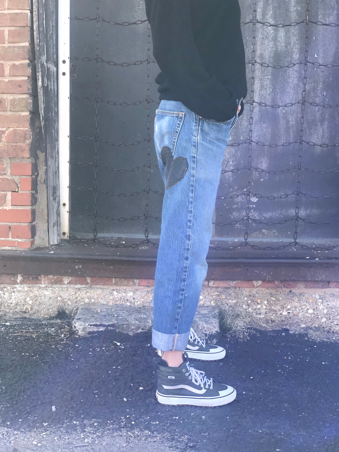 Vintage Distressed Levi’s Jeans With Handmade Patches