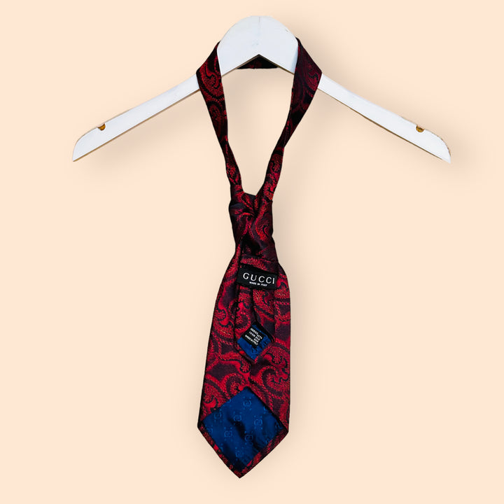 Vintage Red And Navy Gucci Necktie